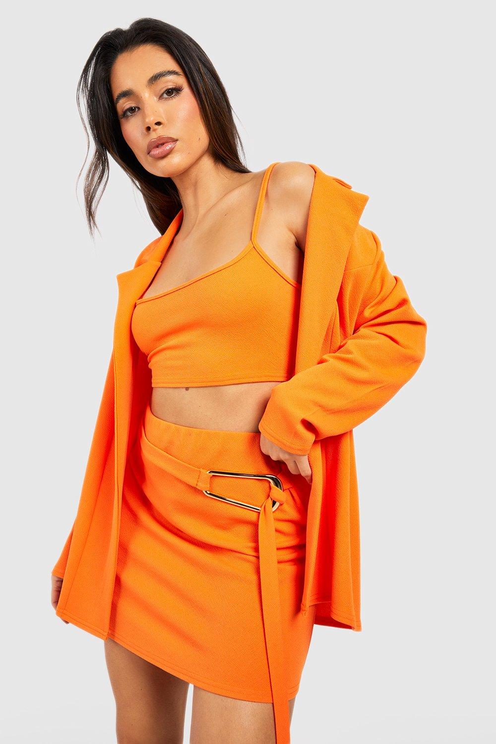 Orange 2024 skirt boohoo