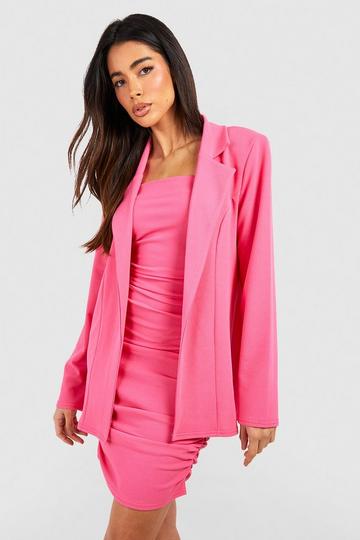 Getailleerde Baggy Crêpe Jersey Blazer hot pink