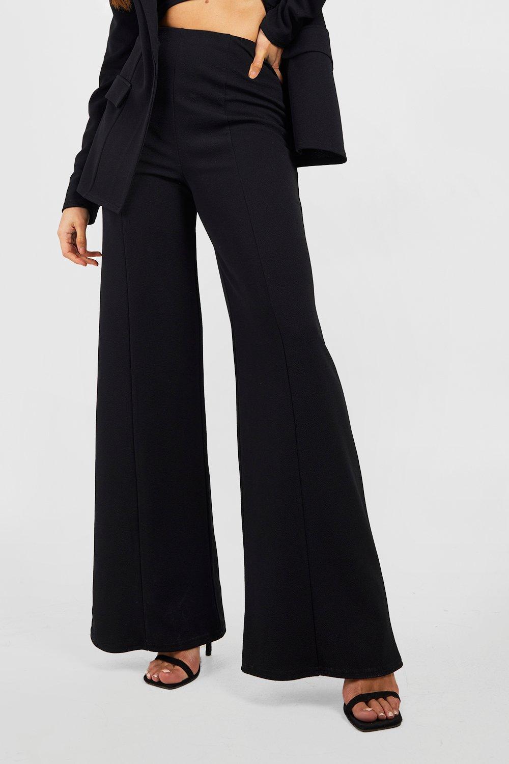 Jersey Knit Crepe Straight Leg Dress Pants | boohoo