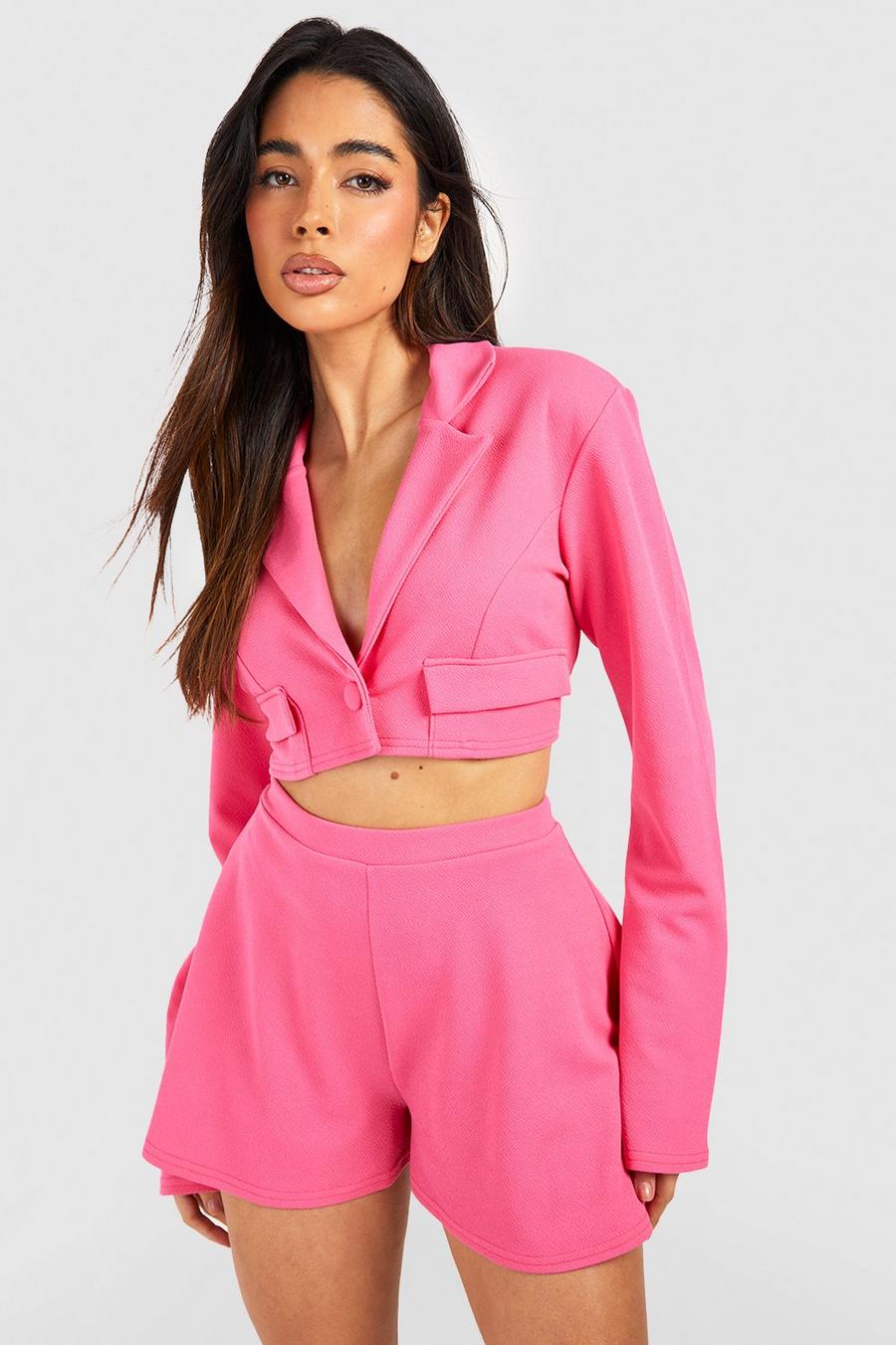 Jersey-Shorts aus Crepestoff, Hot pink image number 1