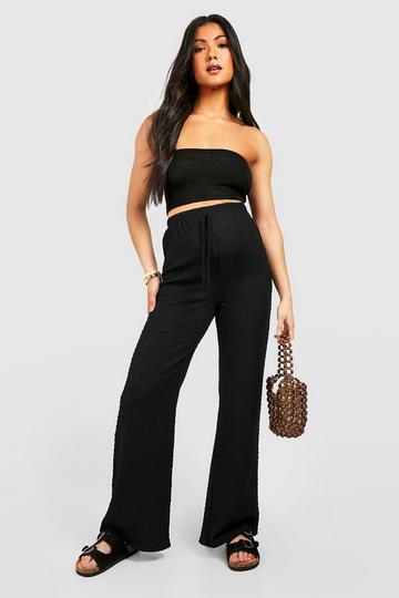 Maternity Textured Wide Leg Trouser black