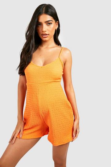 Maternity Textured Flippy Romper orange