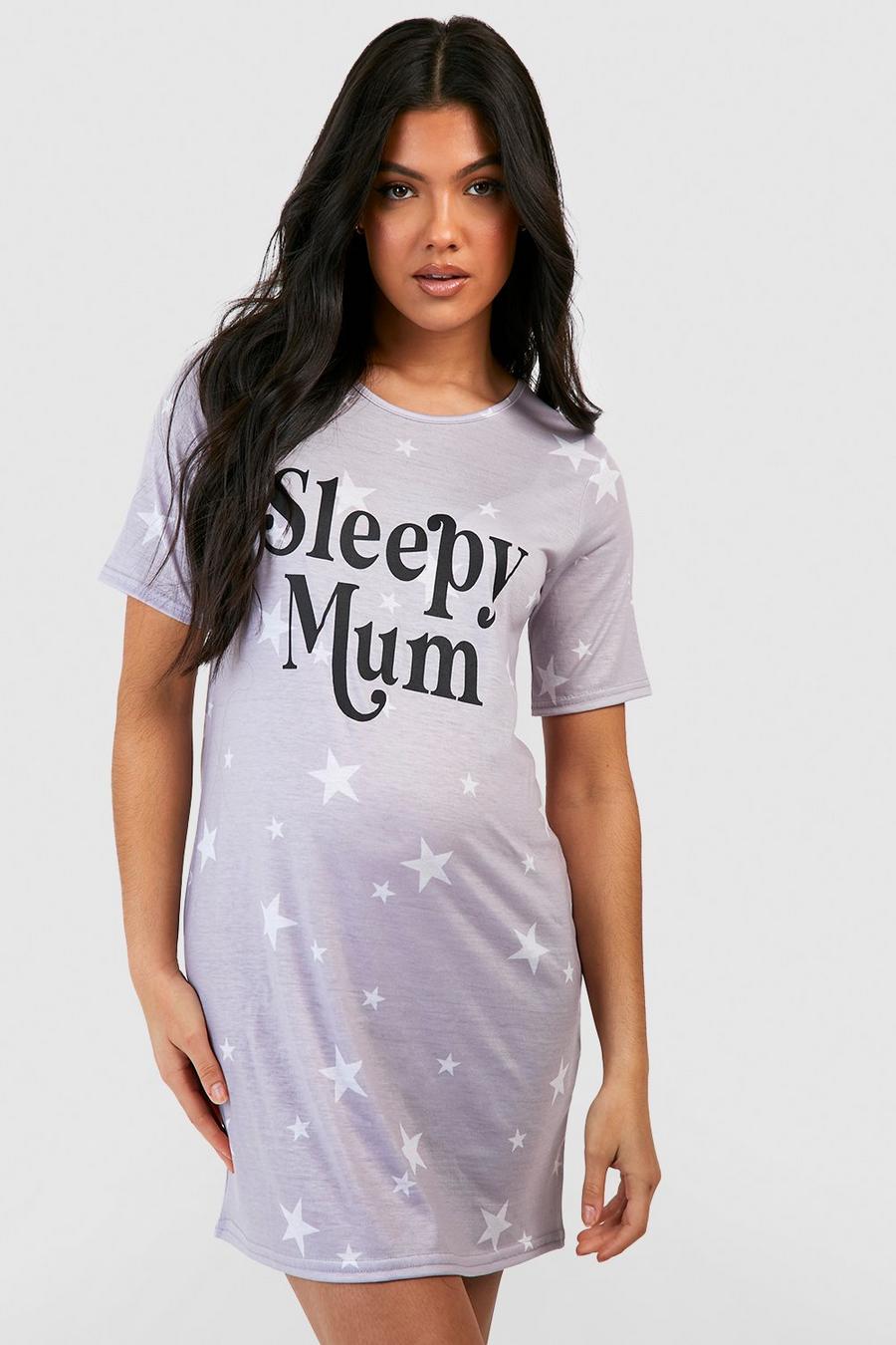 Grey marl Maternity Sleepy Mum Nightie image number 1
