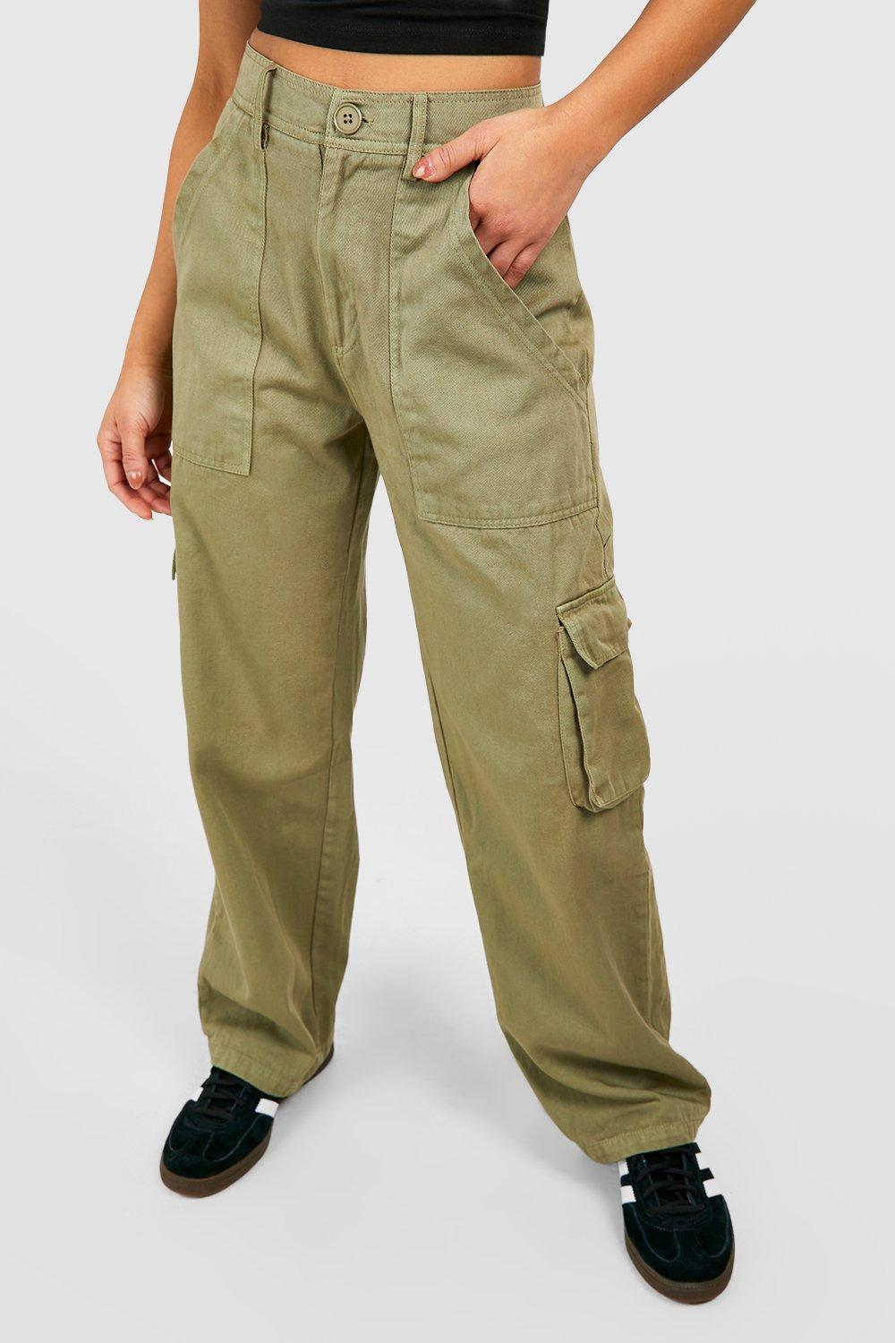 Petite Washed Lightweight Seam Detail Cargo Pants