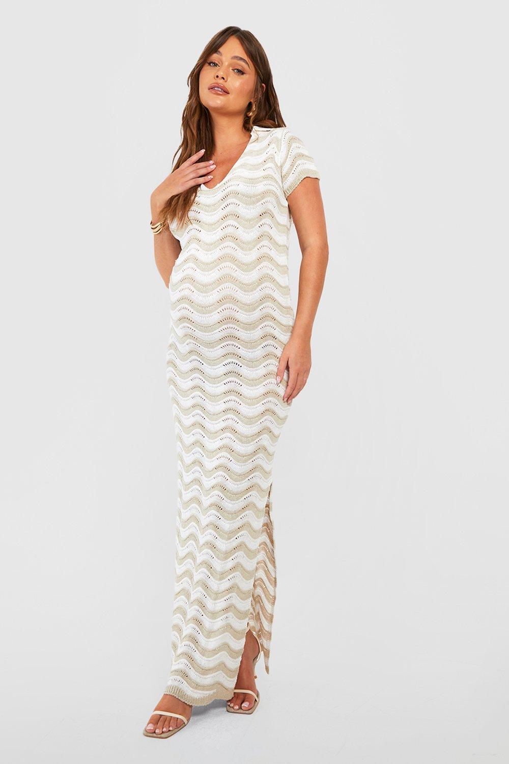 Stone Strappy Crochet Maxi Dress