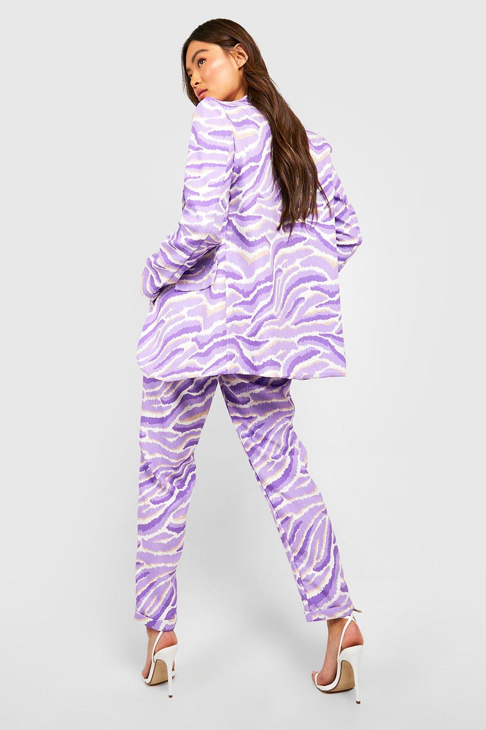 Purple zebra 2024 print pants