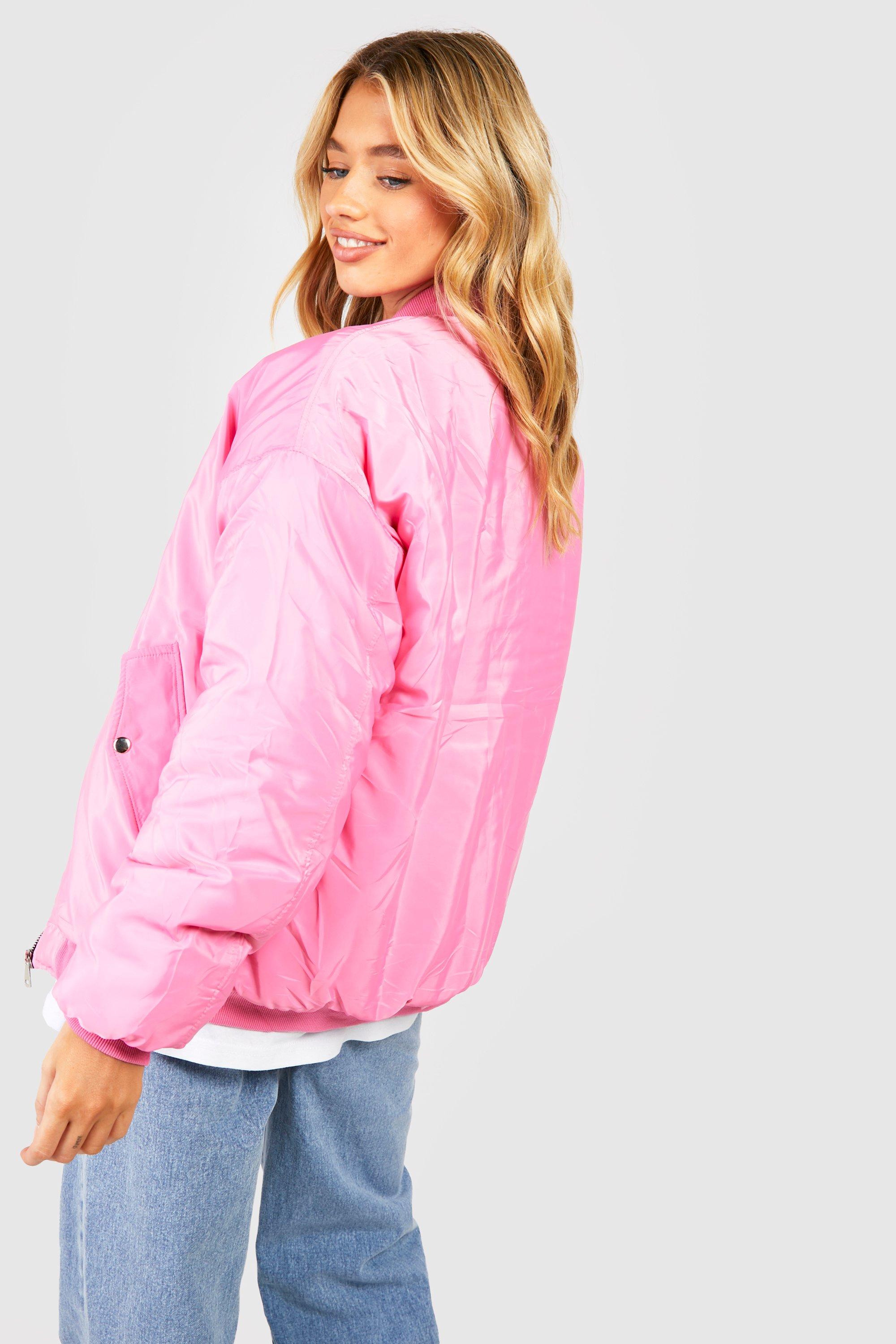 Light pink bomber sales jacket womens