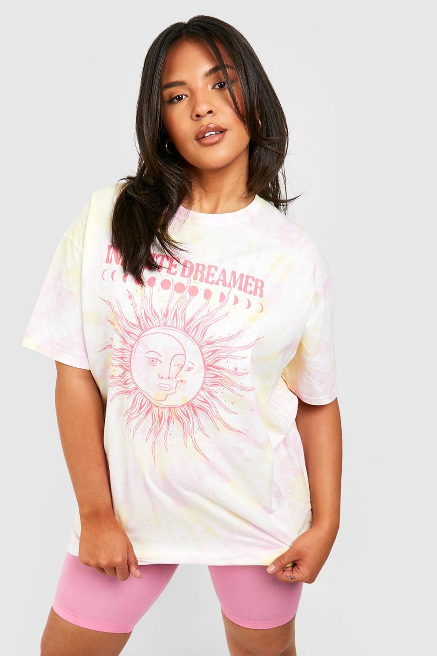 Yellow Plus Oversized Tie Dye Dreamer T-shirt image number 1