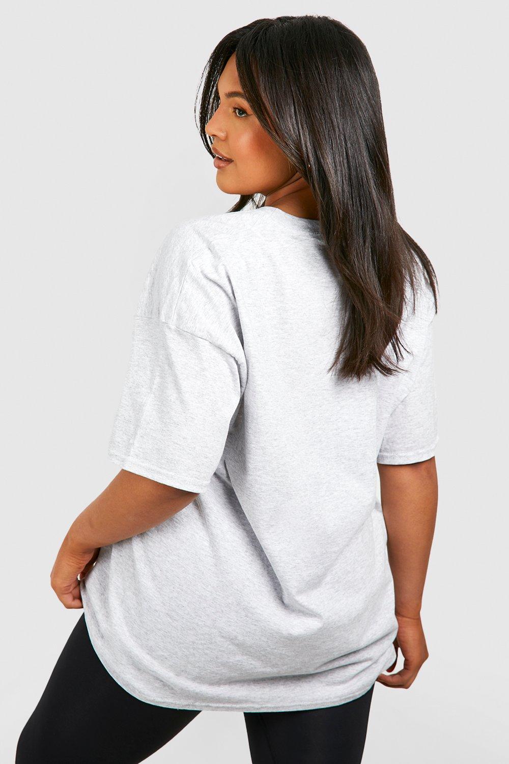 boohoo Womens Plus New York Script T-Shirt - Grey 12
