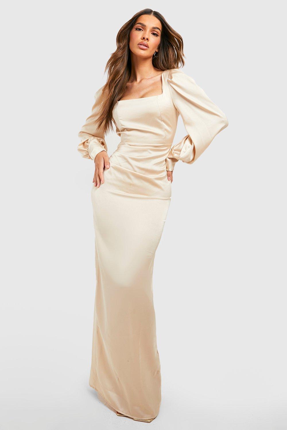 Blouson sleeve best sale maxi dress