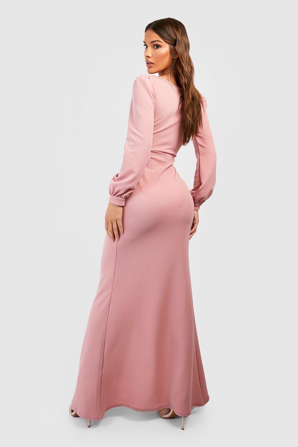 Rose pink clearance long sleeve dress