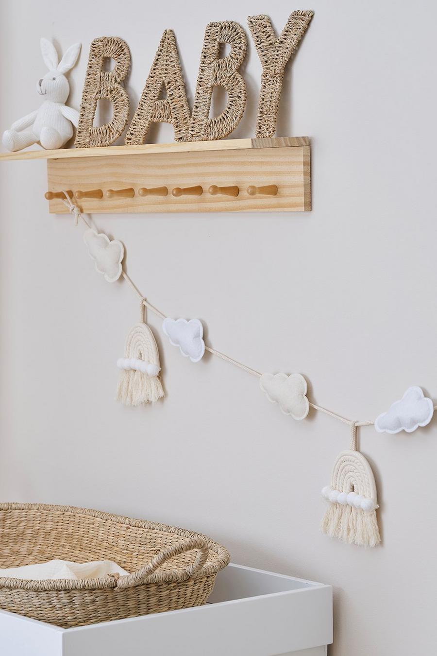 Cream Ginger Ray Cloud And Rainbow Macrame Bunting  image number 1