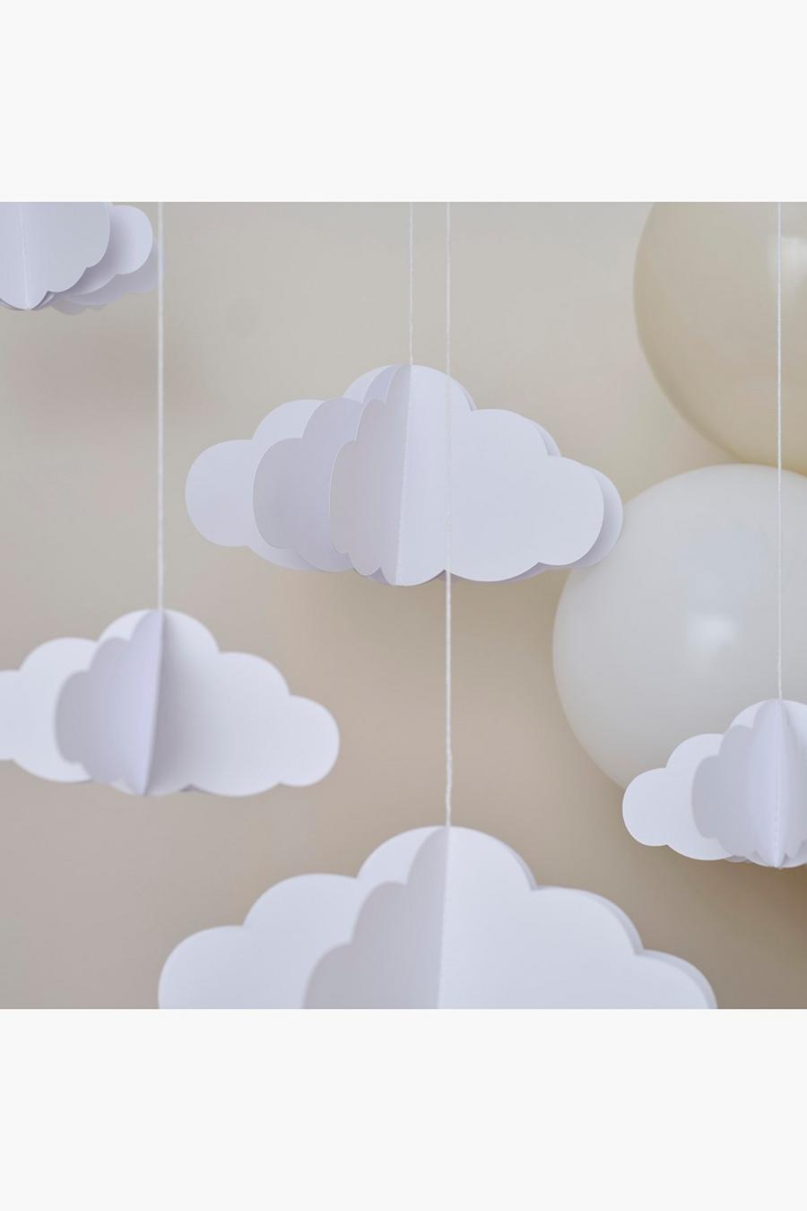 Cream vit Ginger Ray Paper 3d Clouds