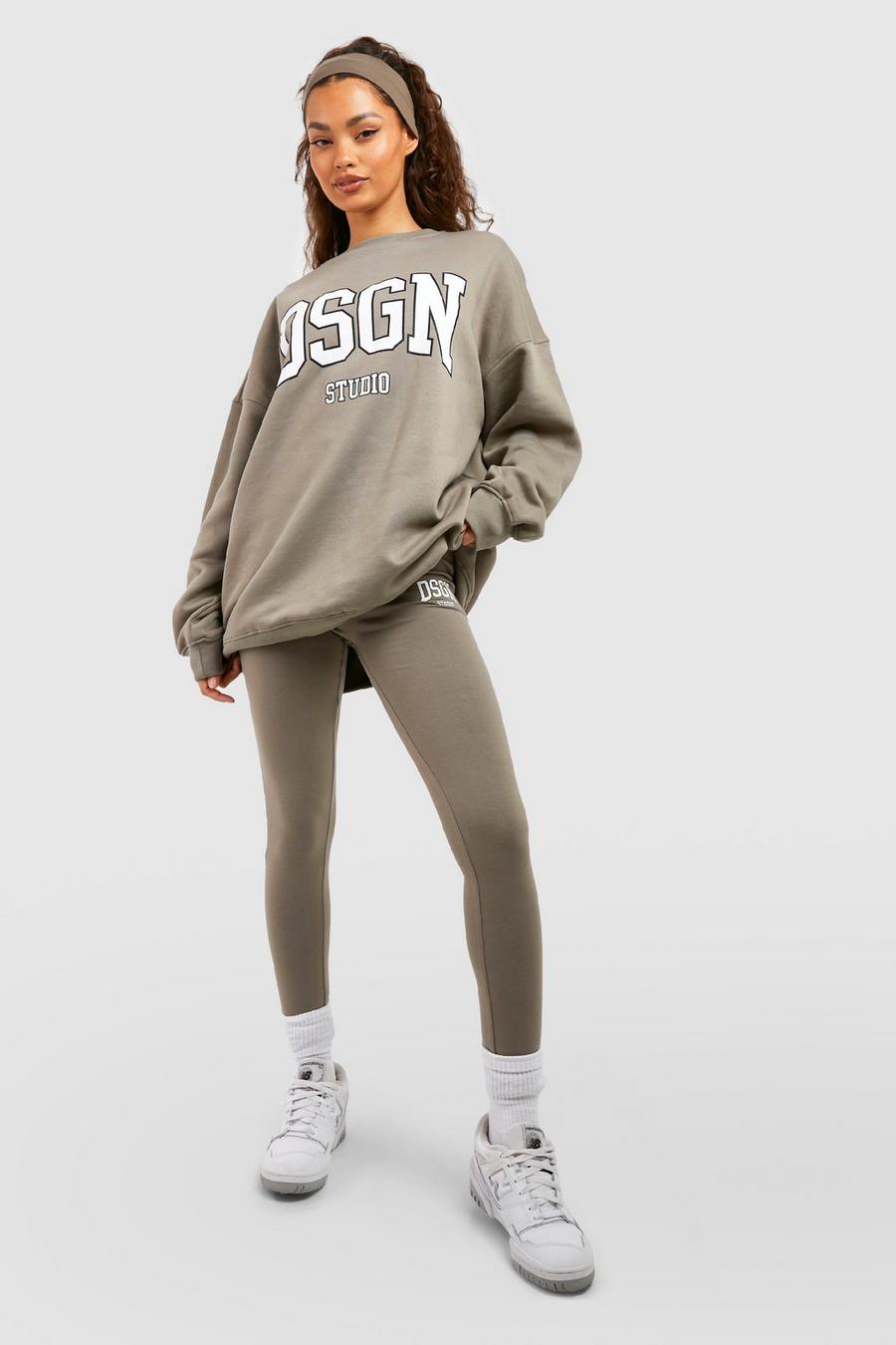 Dsgn Studio Sweatshirt och leggings med slogan image number 1