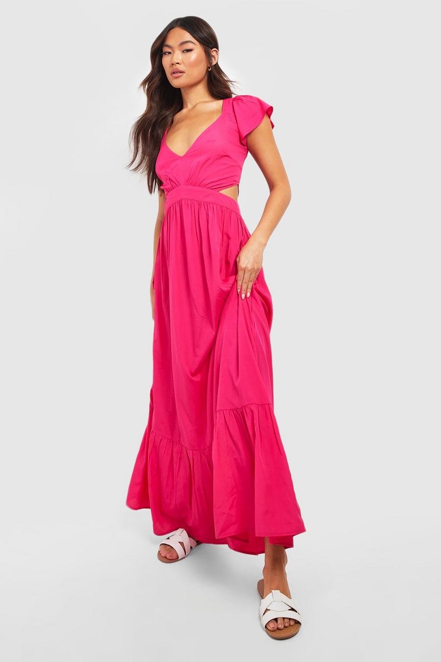 Hot pink Plunge Maxi Dress image number 1
