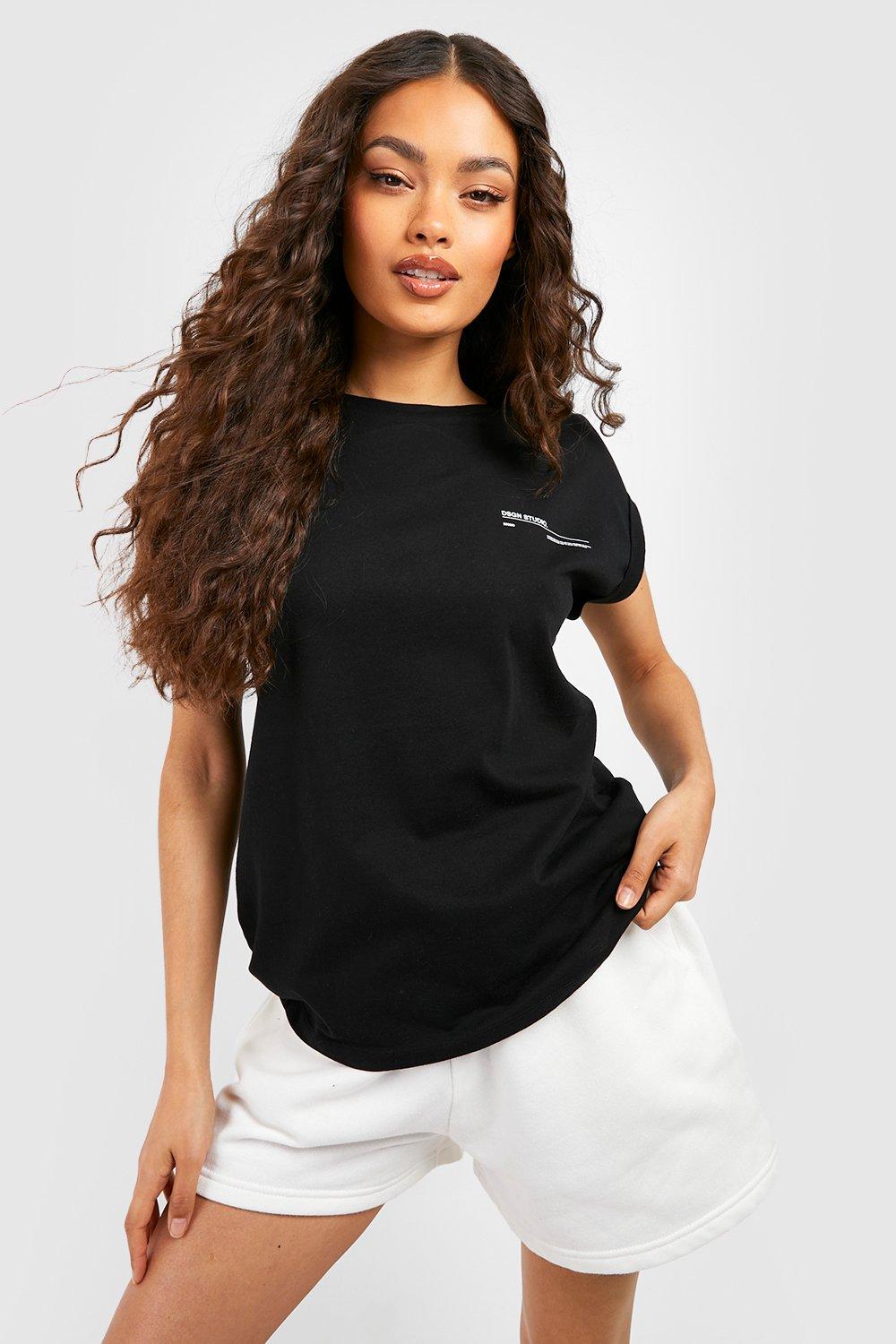 T shirt manche online retroussé femme