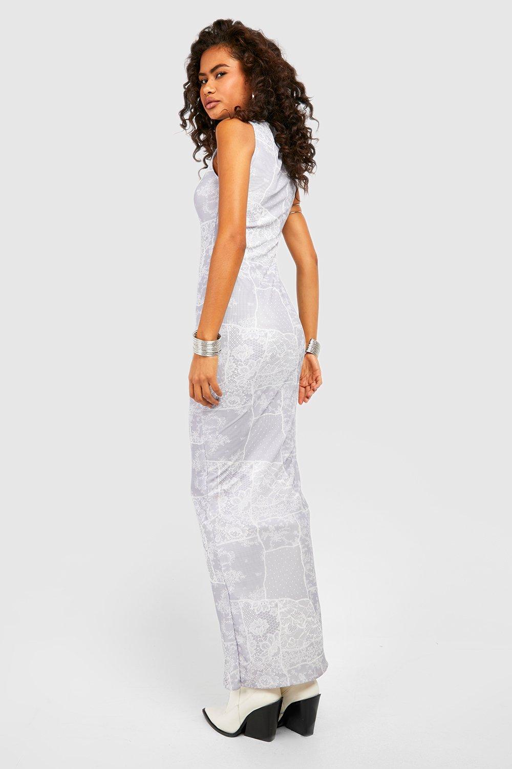 Sleeveless Mesh Maxi Dress