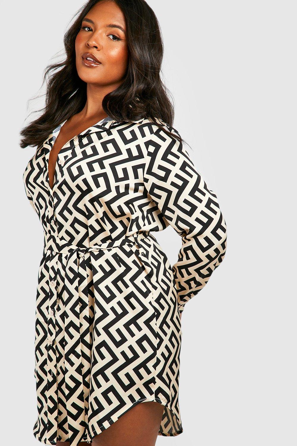 Snake print shirt dress 2024 boohoo