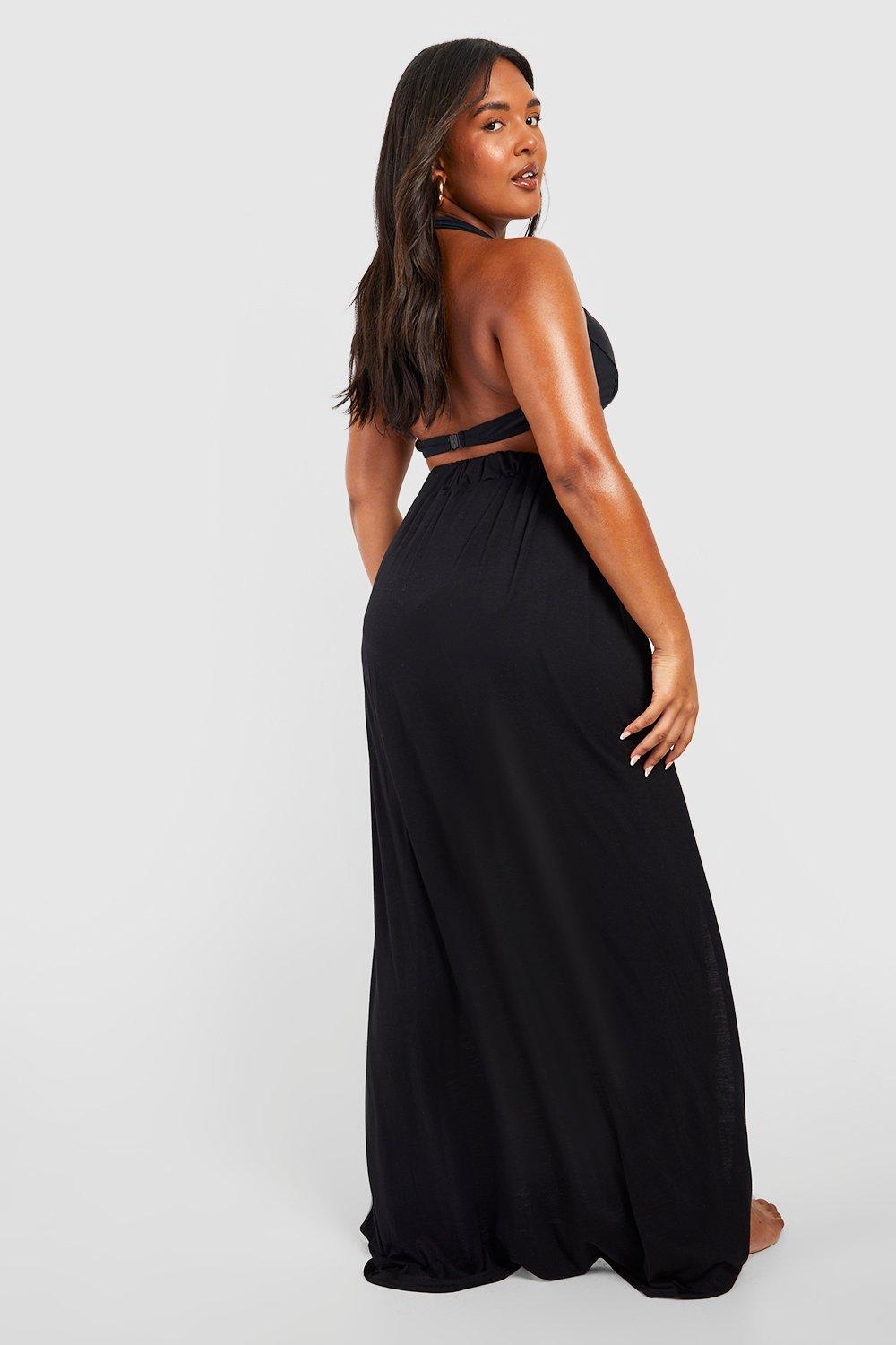 Plus Jersey Split Front Maxi Beach Skirt boohoo DK