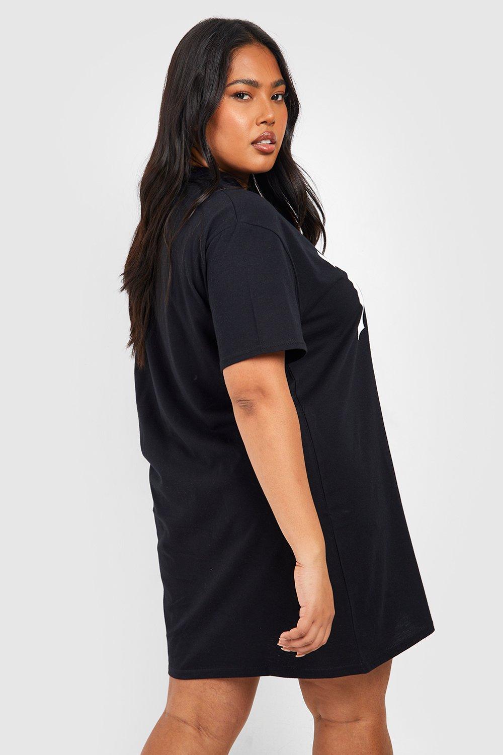 Plus size slogan t cheap shirt dress