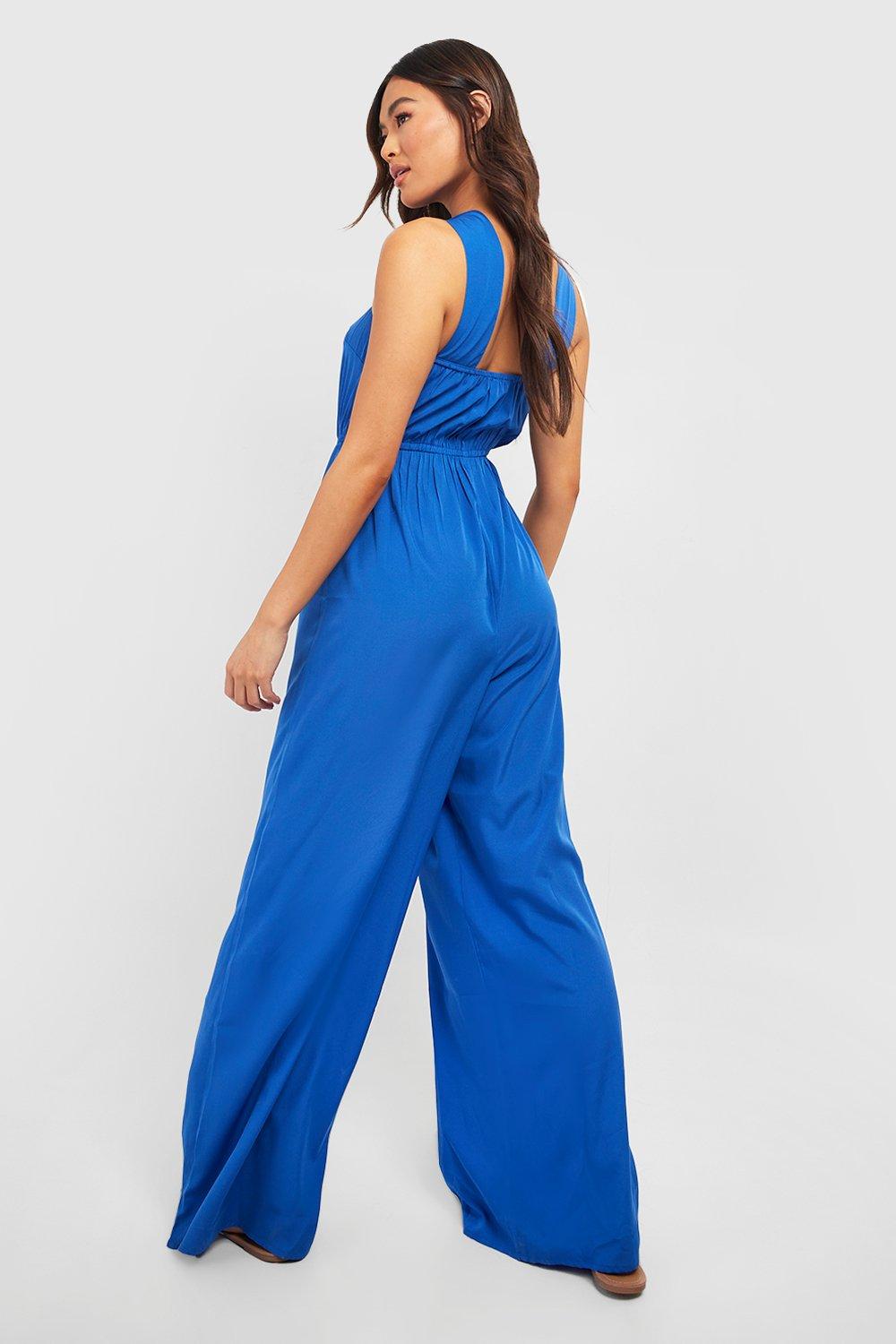 Boohoo cheap blue jumpsuit