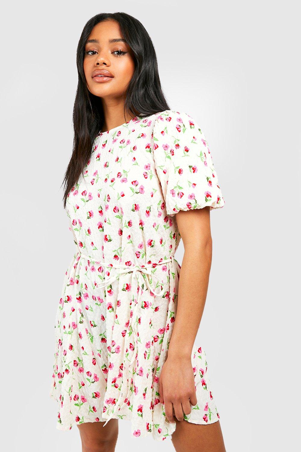 Wednesday's girl mini smock dress in ditsy hotsell print mesh