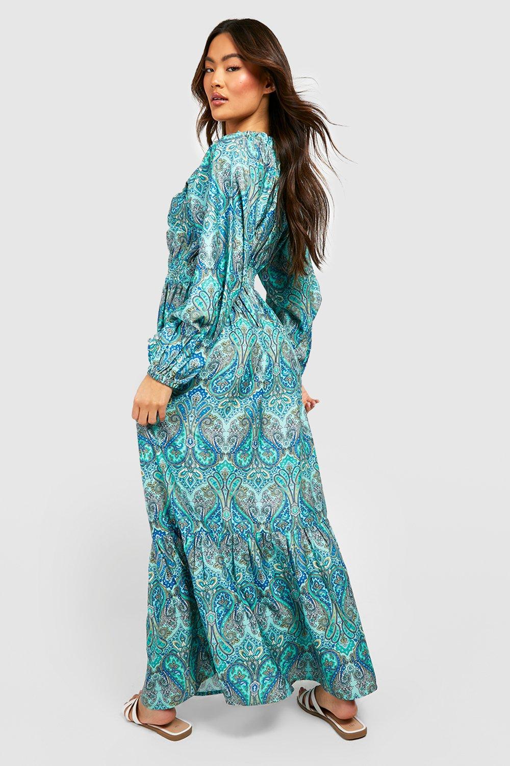 Boohoo paisley 2025 maxi dress