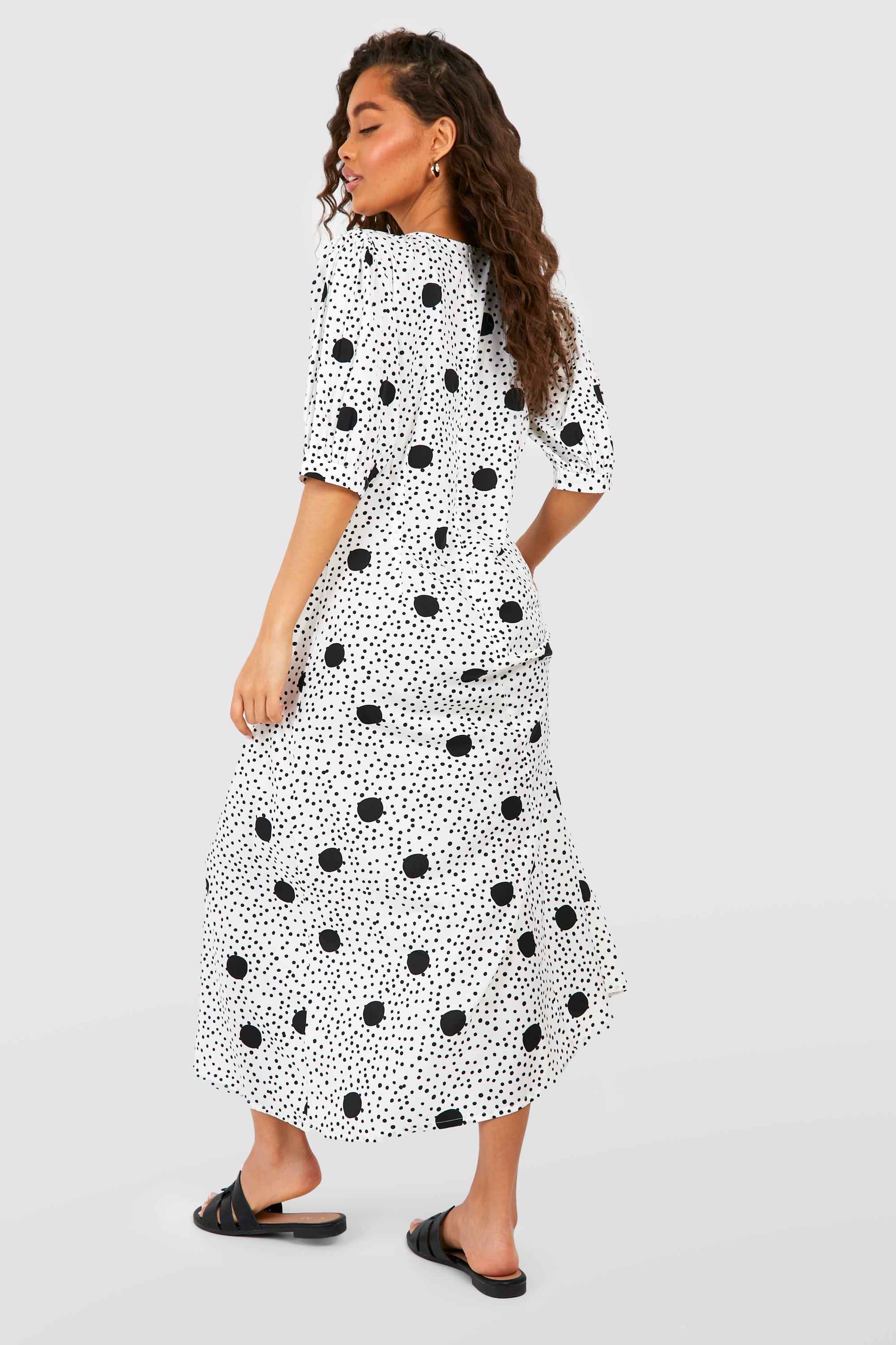 White spot print on sale dress