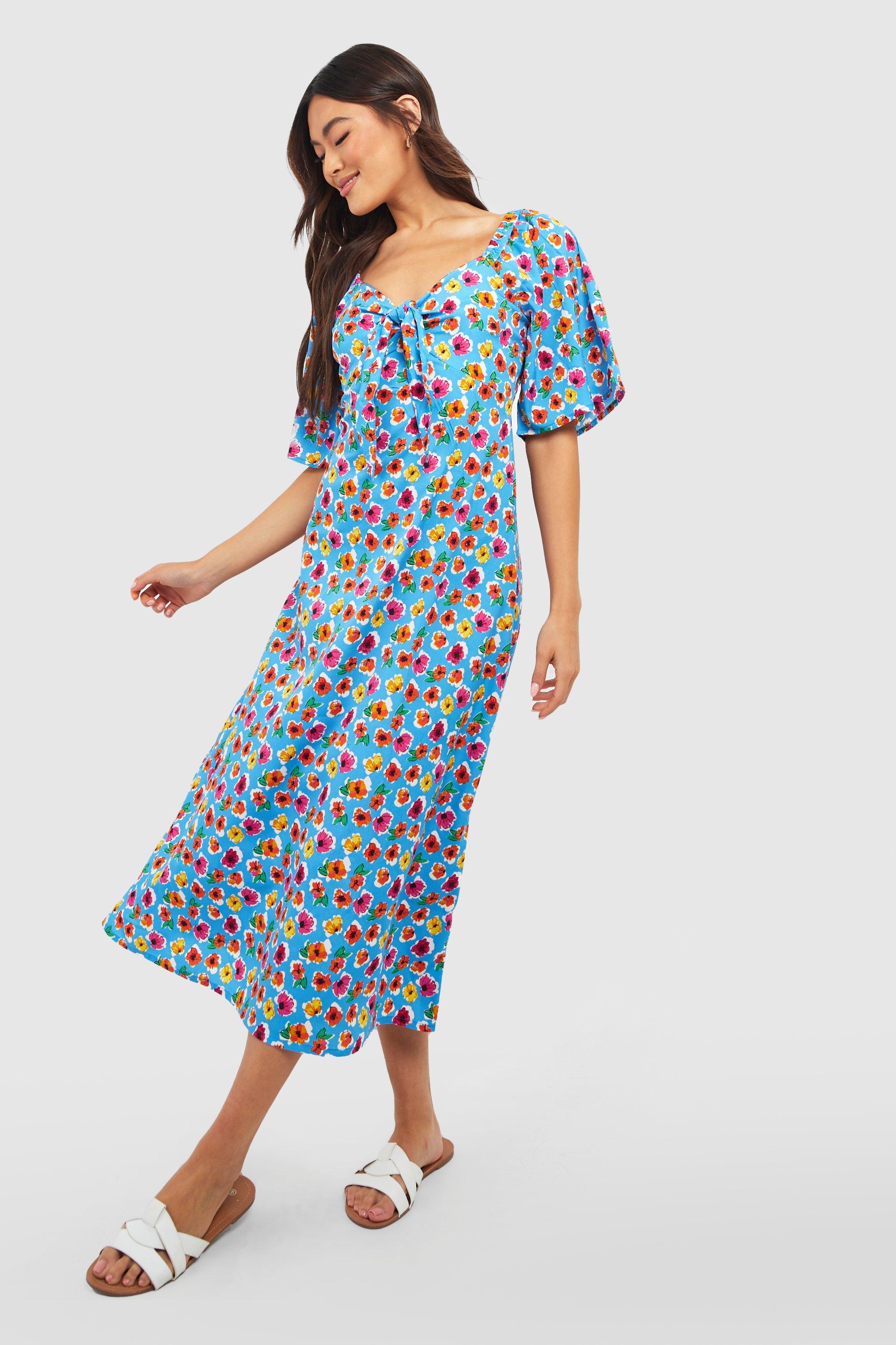 Short sleeve 2025 midi dress uk