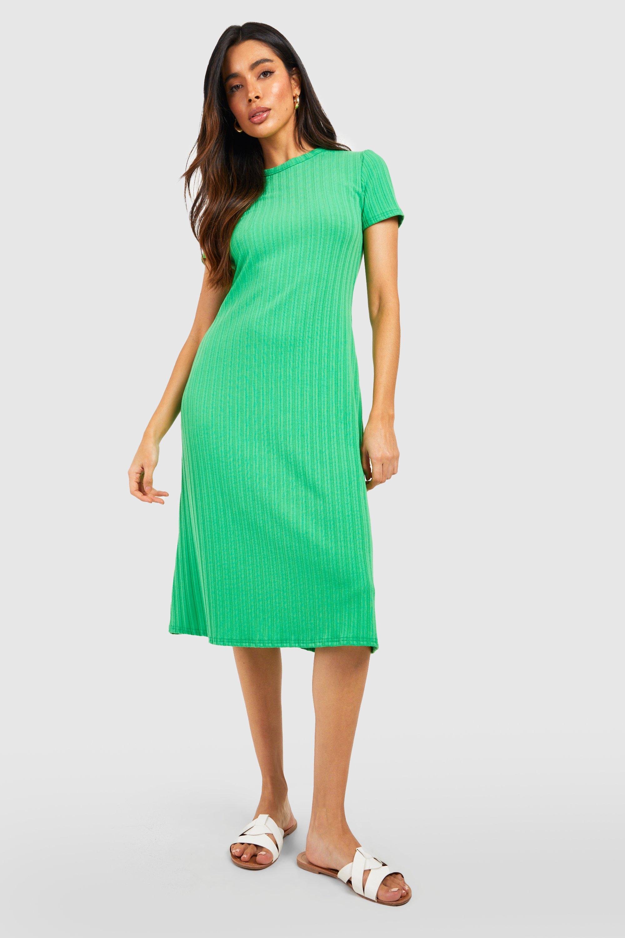 Boohoo ribbed outlet midi dress