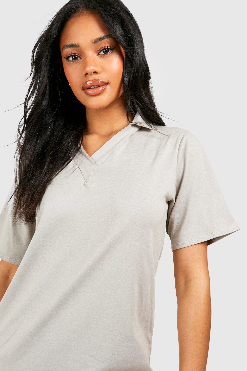 Polo neck outlet t shirt dress