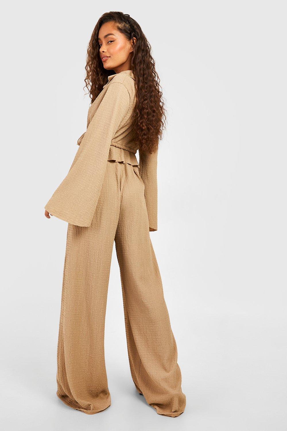 Elasticated wide shop leg trousers