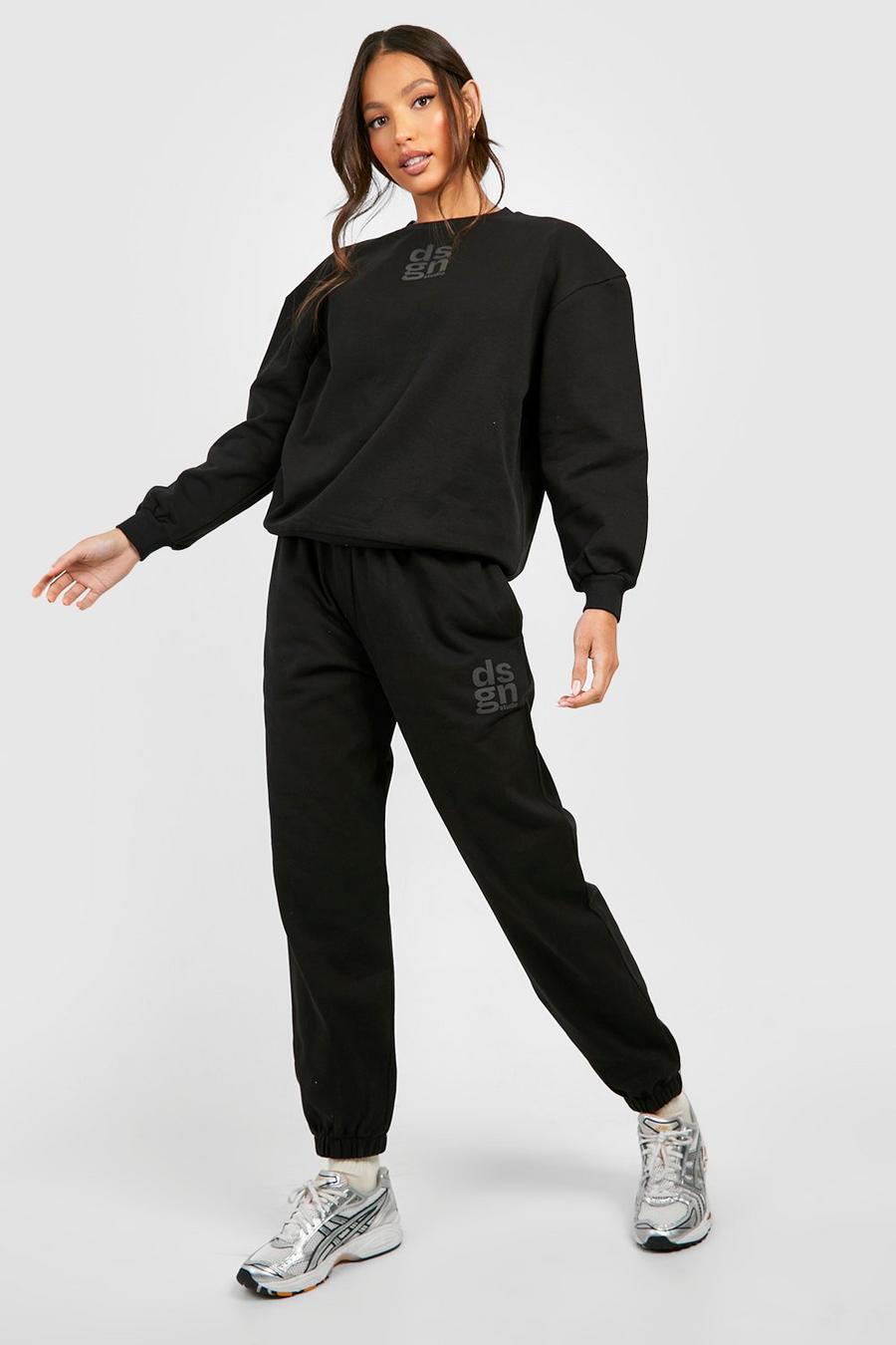 Black svart Dsgn Mjukisset med sweatshirt och tryck