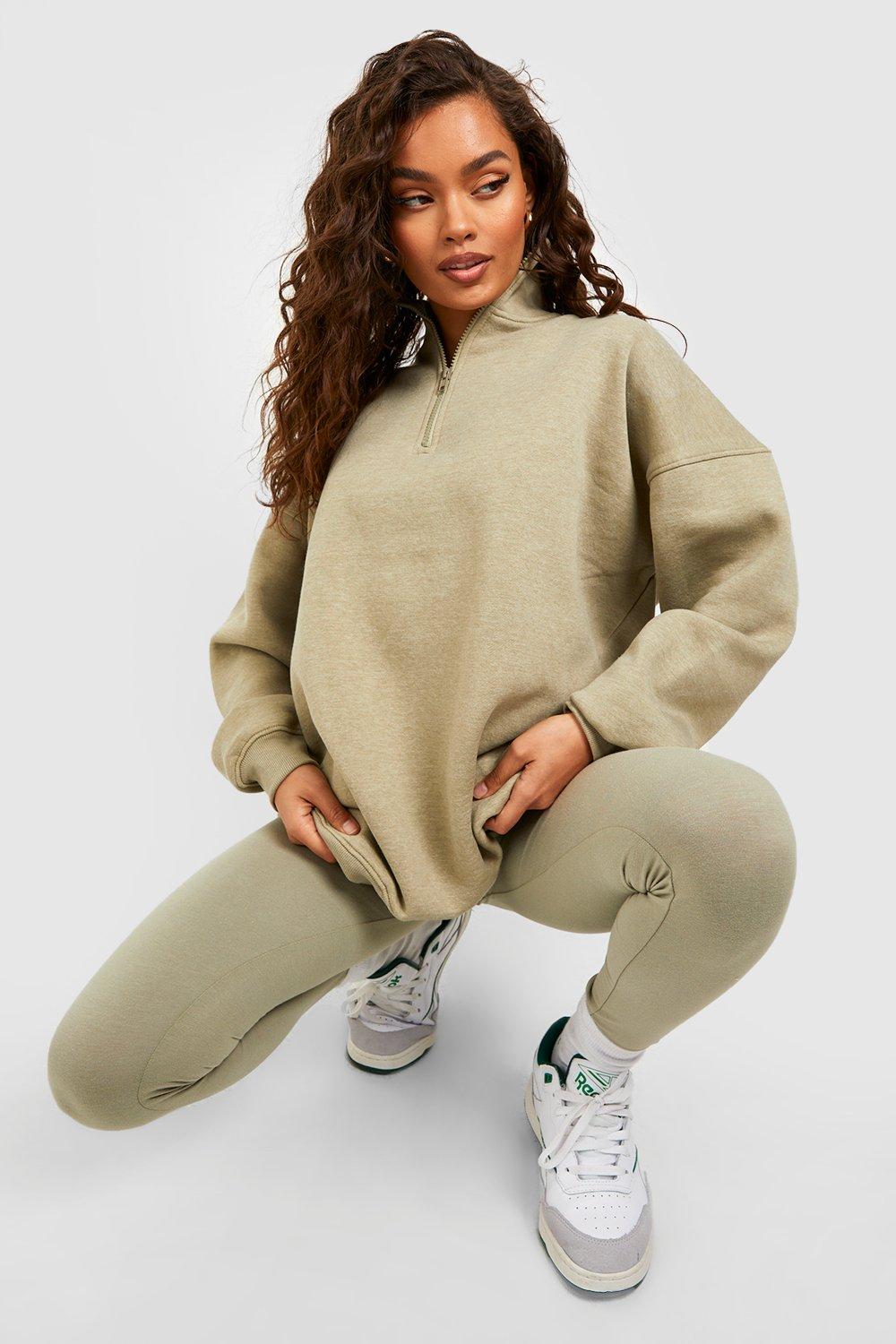 Half Zip Oversized Sweatshirt And Legging Set