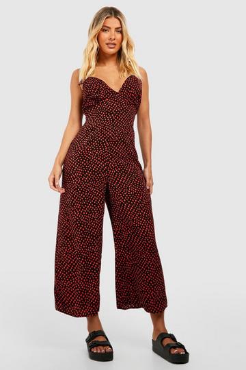 Trapeze Style Printed Jumpsuit black