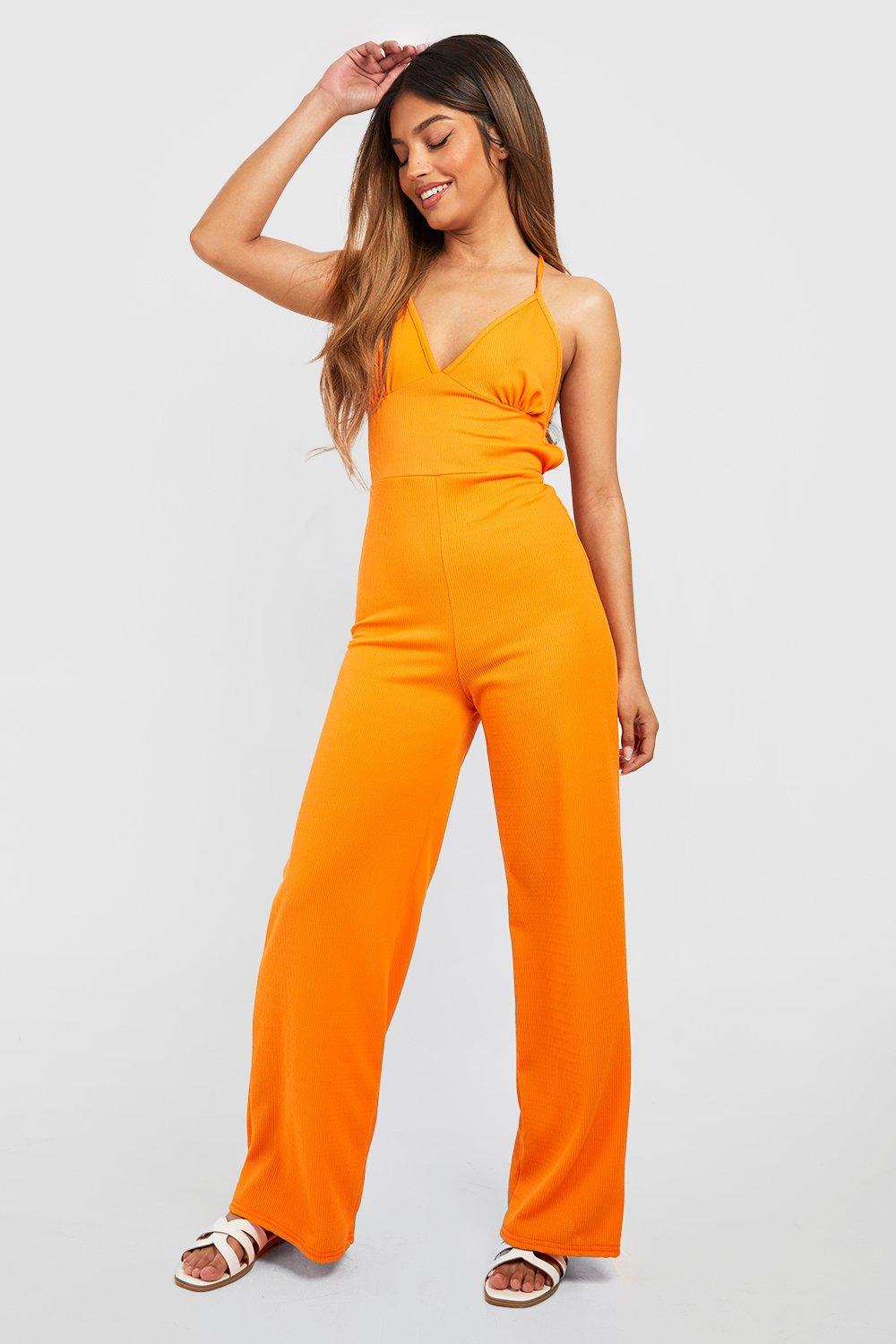 Orange store jumpsuit boohoo