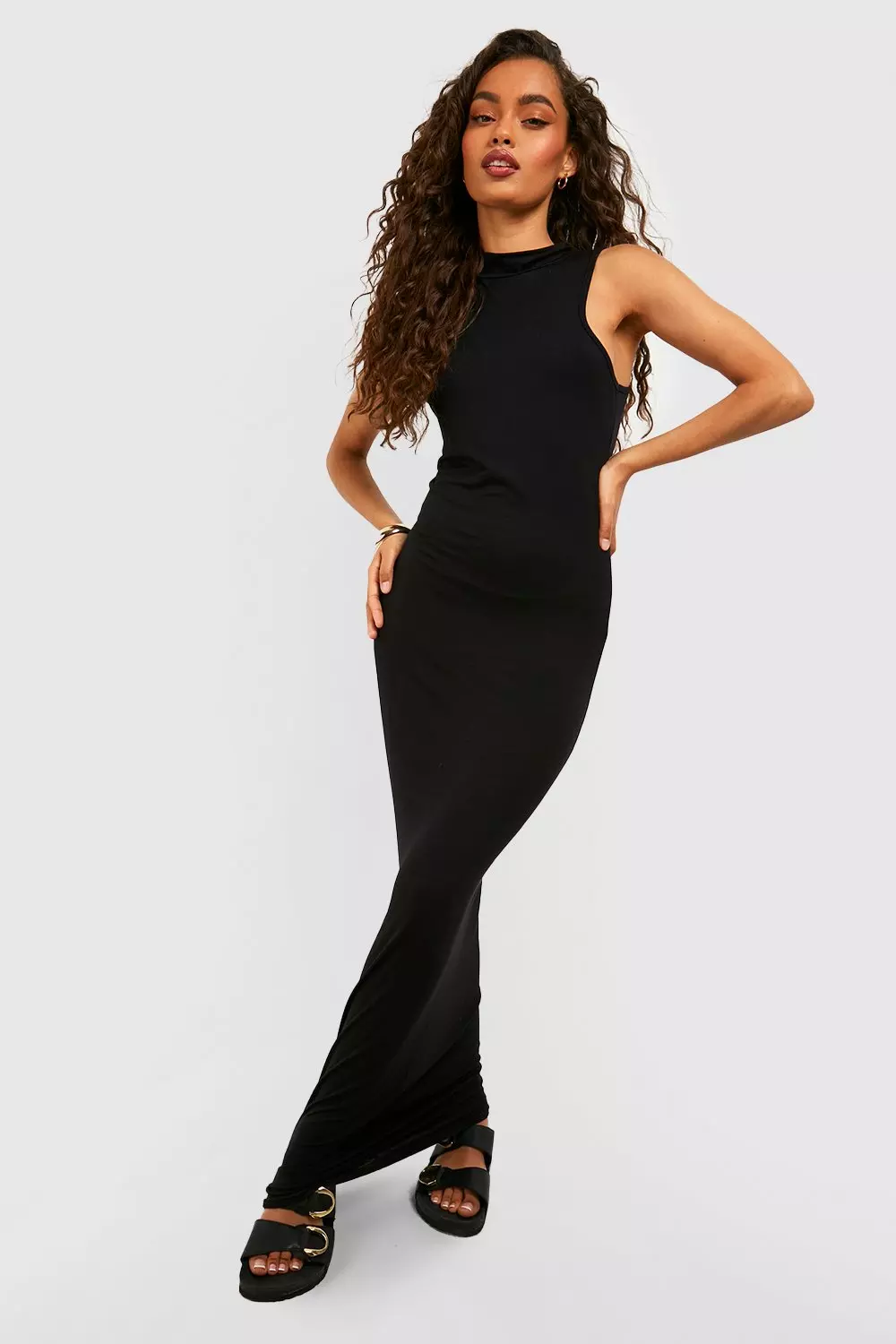 Basics Racer Neck Maxi Dress