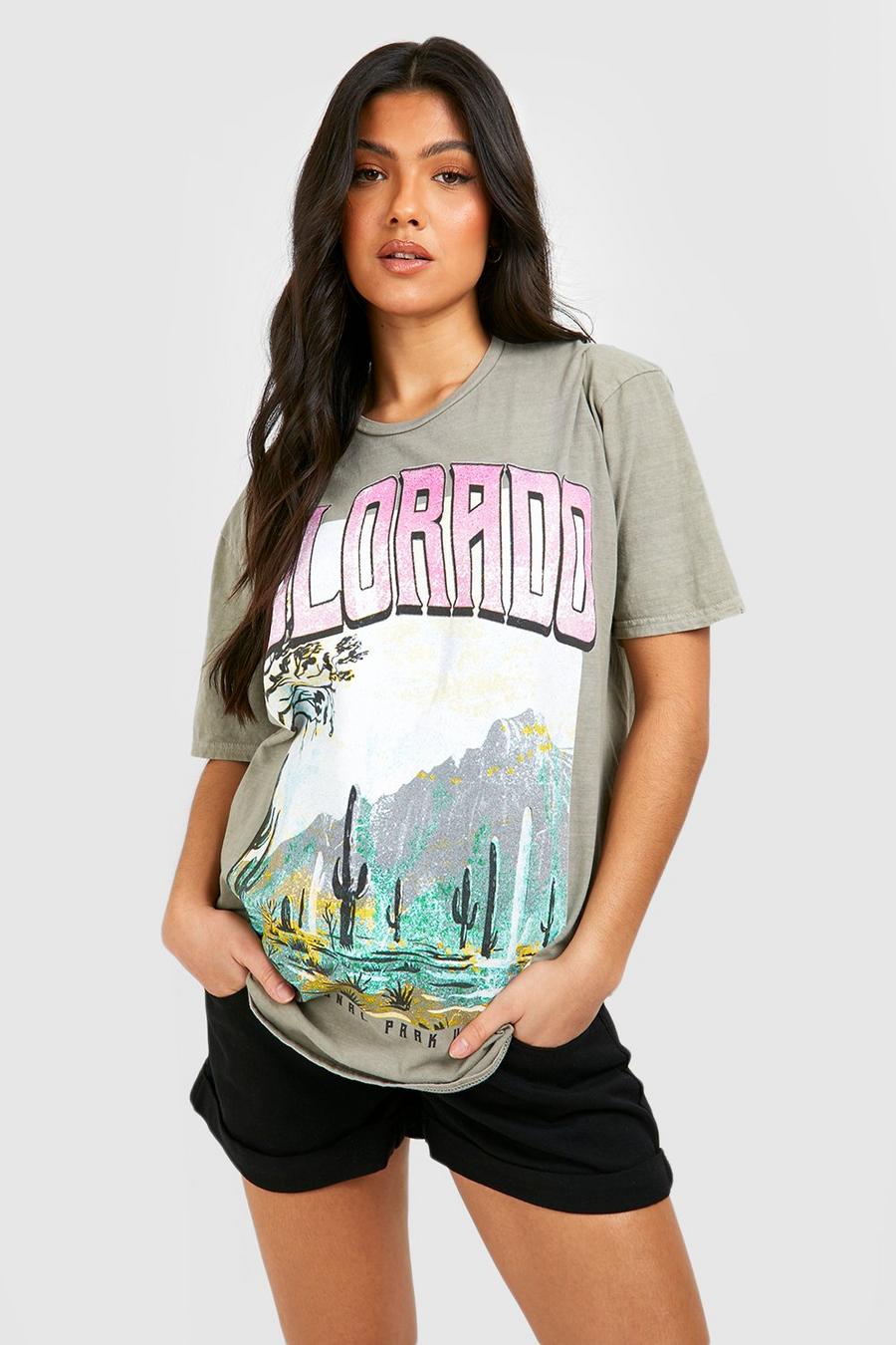 Umstandsmode T-Shirt mit Colorado-Print, Stone