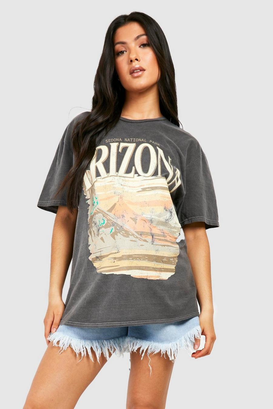 Charcoal gris Zwangerschap Gebleekt Arizona T-Shirt