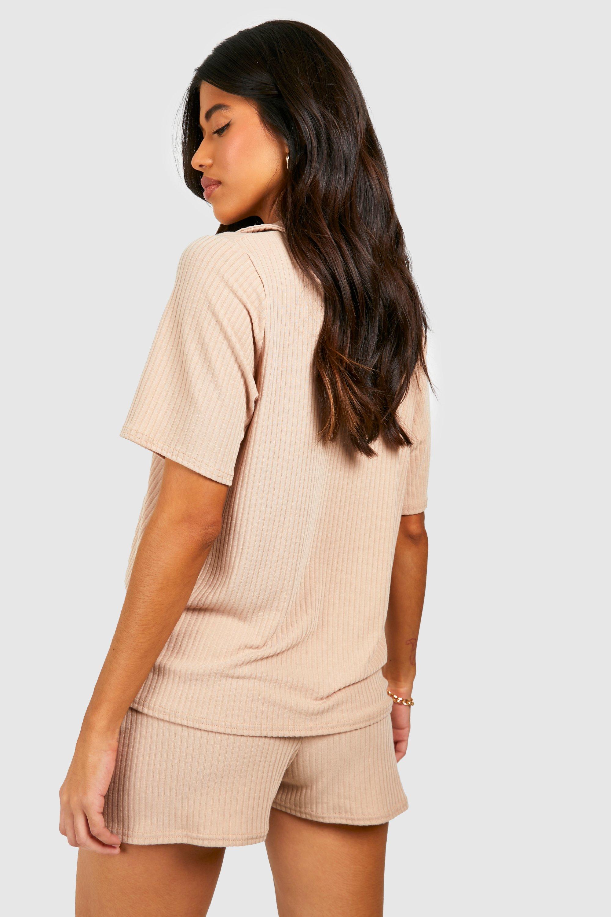 Soft Rib Oversized T-shirt And Leggings Co-ord