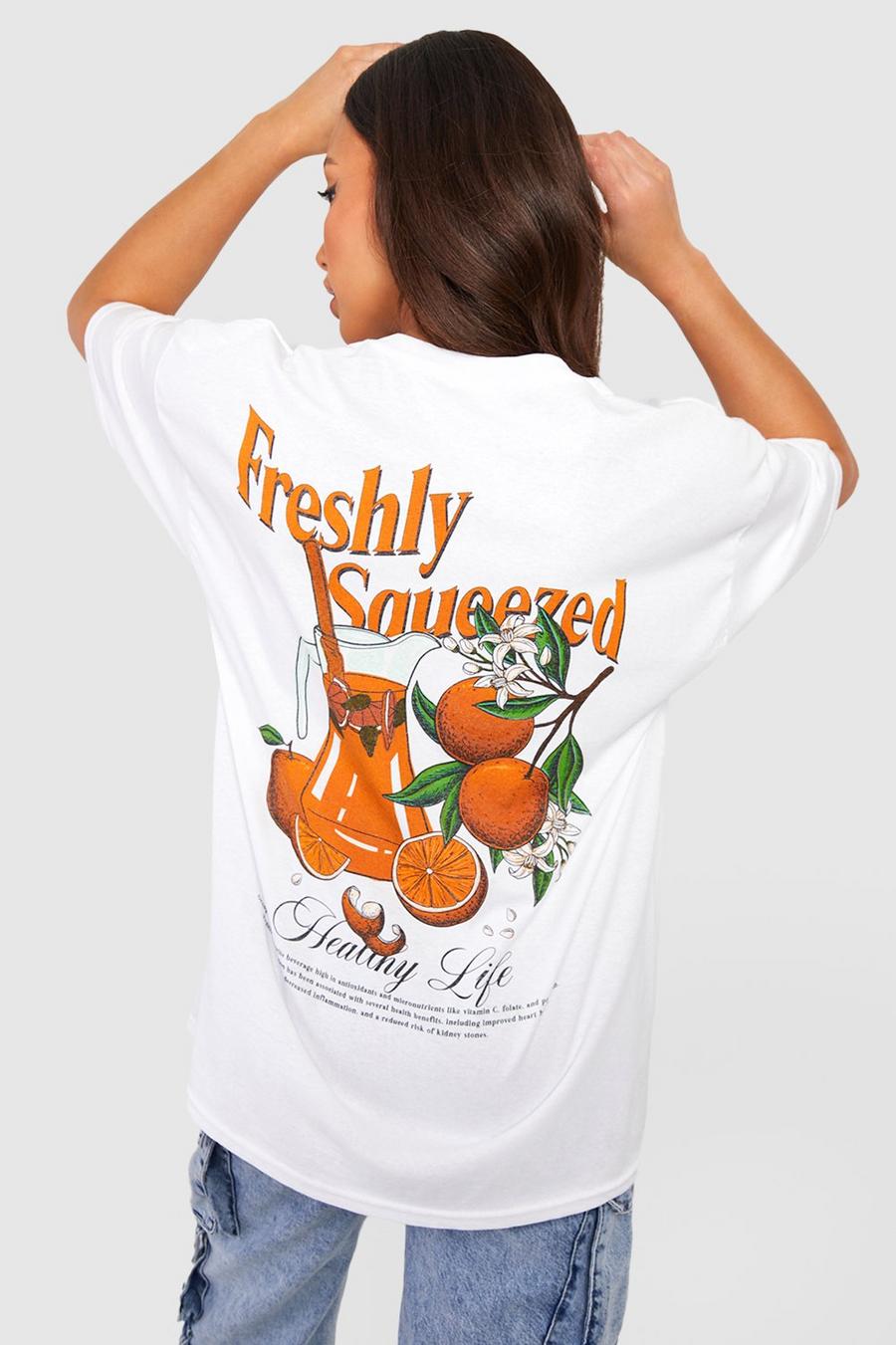 Tall T-Shirt mit Freshly Squeezed Orange Juice Print