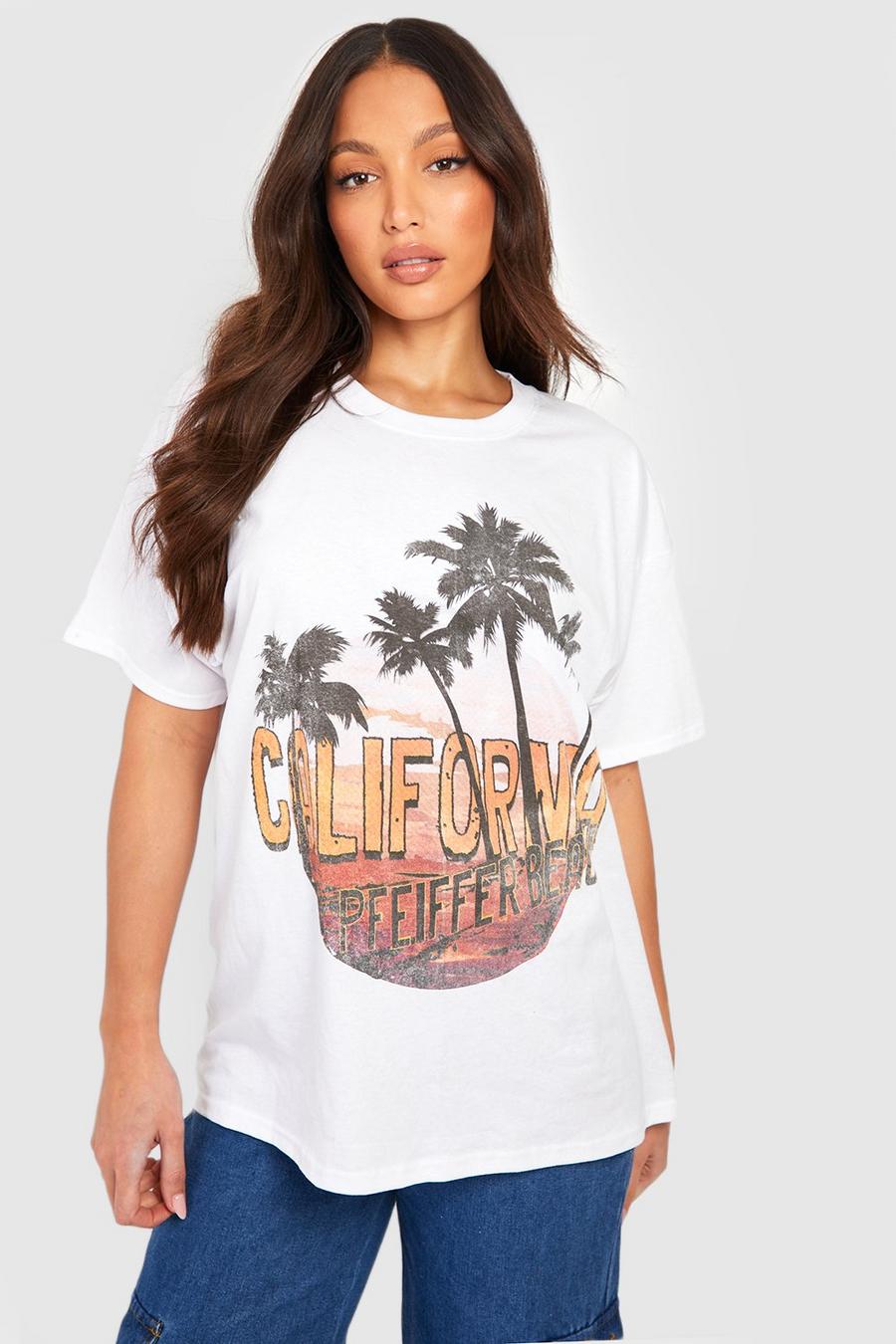 White Tall California Print T-shirt