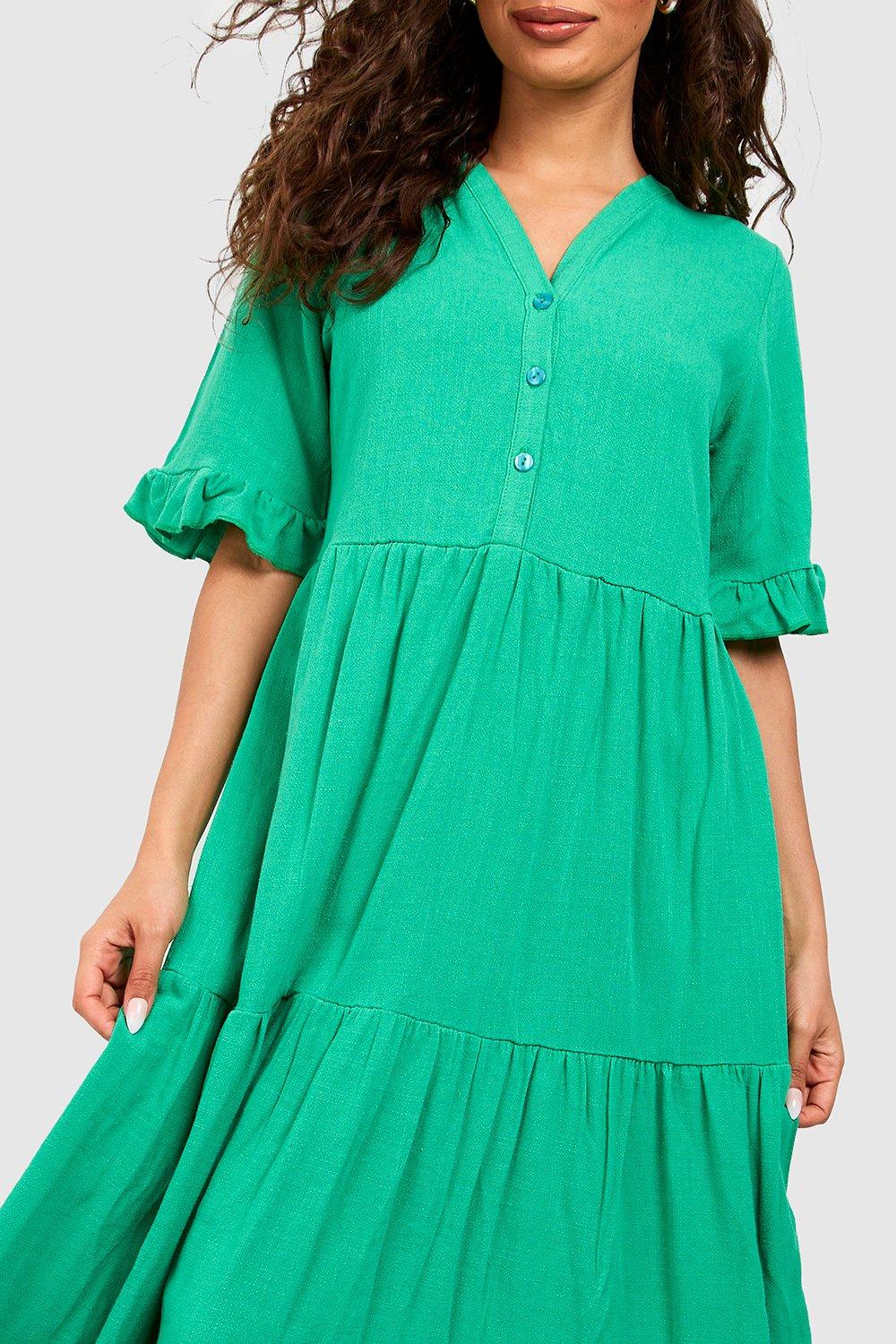 Tiered midi smock dress top