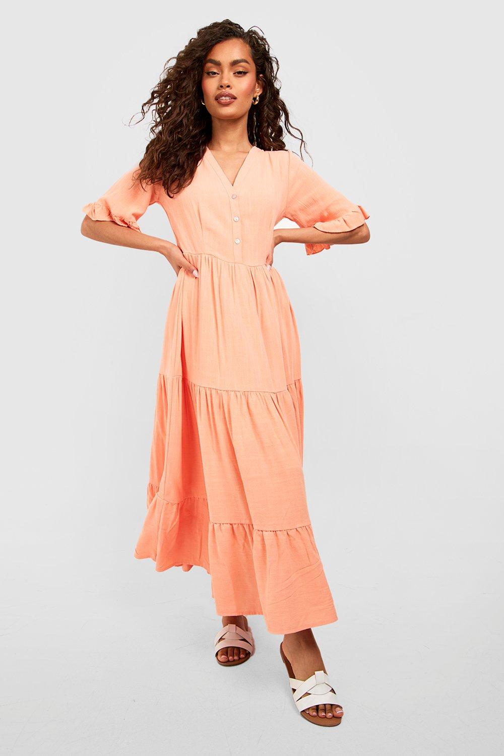 Tiered midi smock dress hotsell