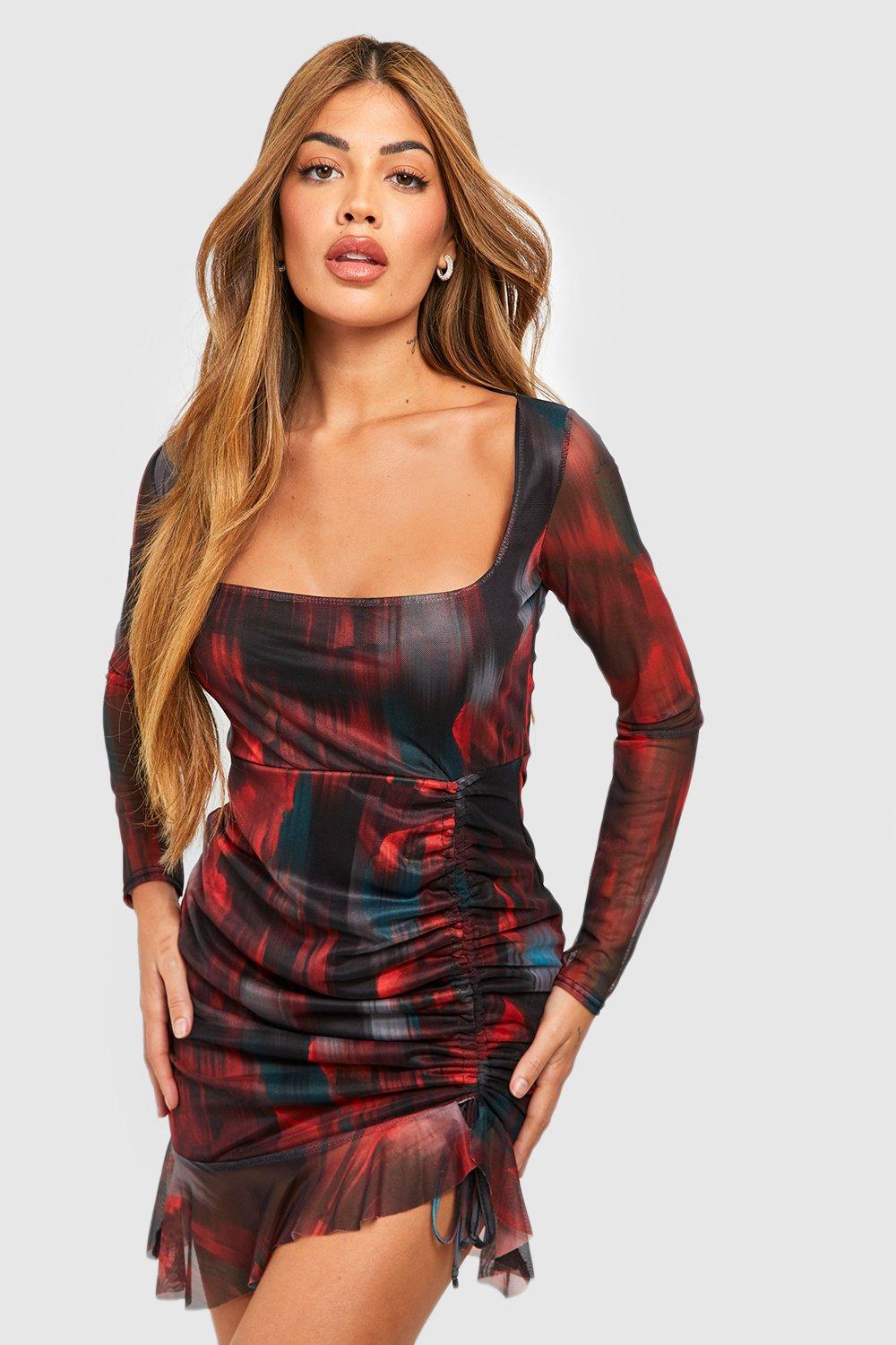 Mesh dress outlet boohoo