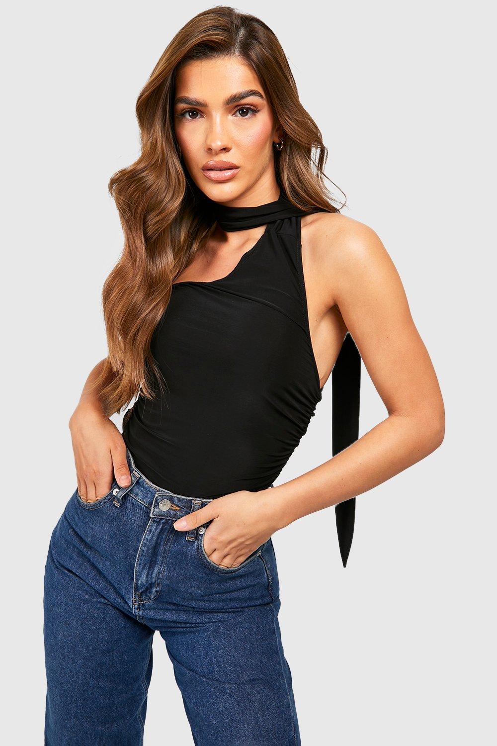 Wrap Around Scarf Bodysuit | boohoo