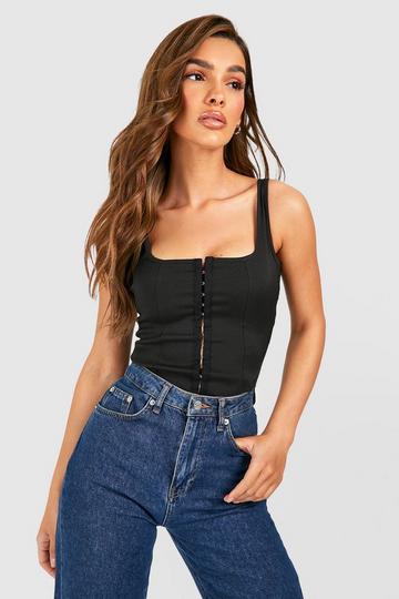 Black Hook And Eye Corset Top