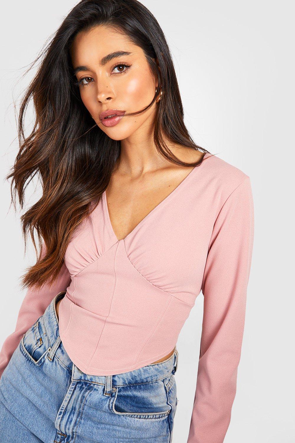 dusky pink long sleeve top