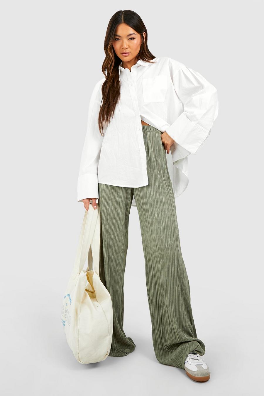 Pantalon large plissé, Khaki image number 1