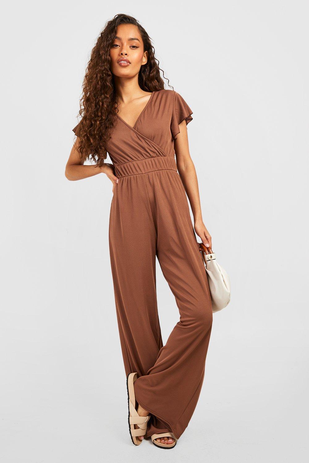 Wide leg hot sale ribbed jumpsuit